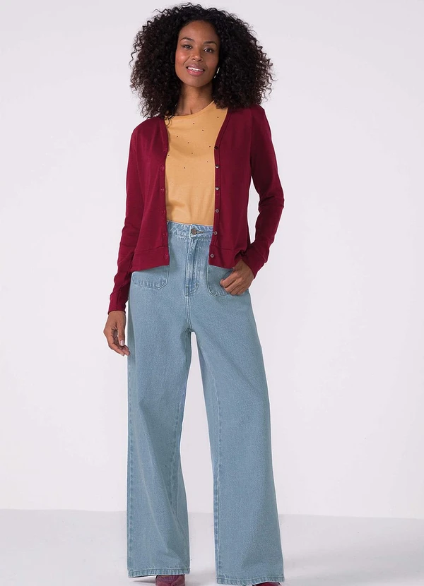 Marialícia - Blusa Feminina Minimalista Strass Laranja 2