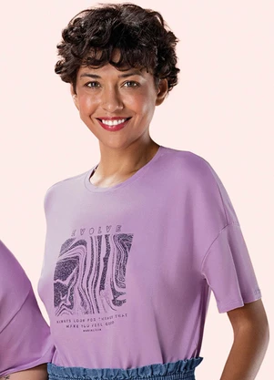 Blusa Feminina Modern com Glitter Marialícia (Roxo - MARIALÍCIA