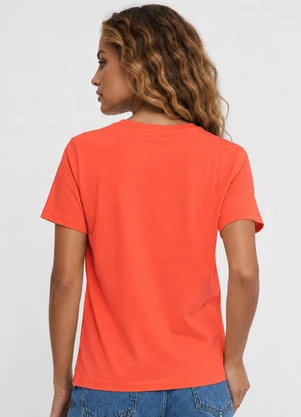 Infinita Cor - Blusa Feminina Molecotton com Estampa Laranja - INFINITA COR