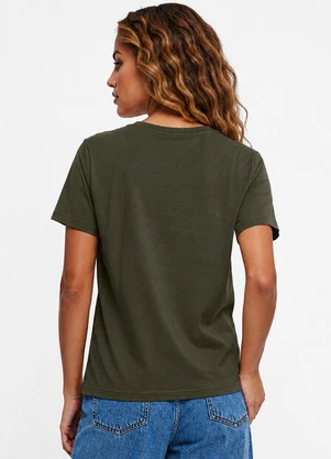 Infinita Cor - Blusa Feminina Molecotton com Estampa Verde - INFINITA COR