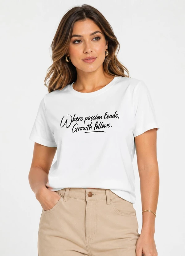 Infinita Cor - Blusa Feminina Molicotton e Estampa Branco