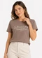 Infinita Cor - Blusa Feminina Molicotton e Estampa Marrom - variação: Marrom