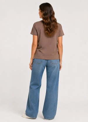 Infinita Cor - Blusa Feminina Molicotton Viscose Marrom - INFINITA COR