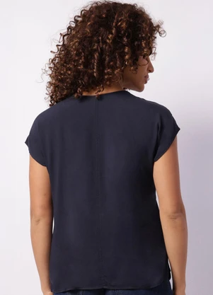 Torra - Blusa Feminina Mullet Manga Morcego Marinho - TORRA