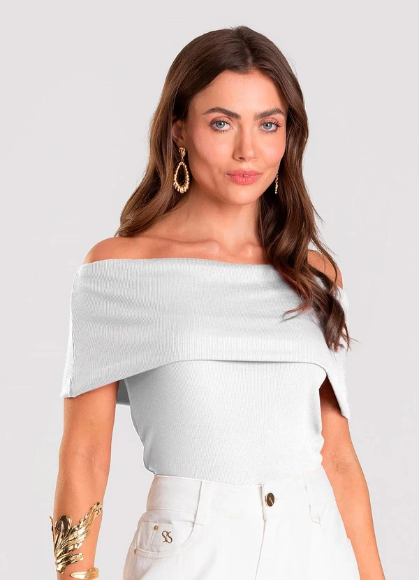 Dianna - Blusa Feminina Ombro a Ombro Branco