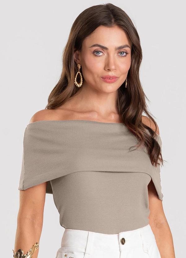 Dianna - Blusa Feminina Ombro a Ombro Marrom