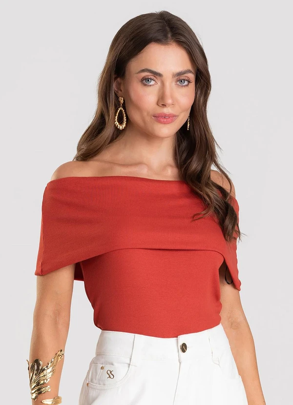 Dianna - Blusa Feminina Ombro a Ombro Vermelho