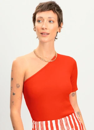 Essendi - Blusa Feminina Ombro Único Vermelho - ESSENDI
