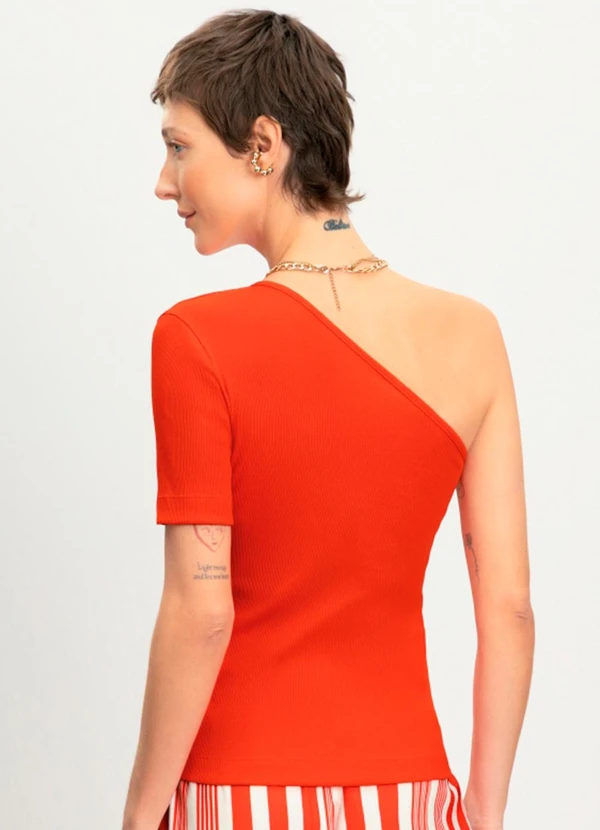Essendi - Blusa Feminina Ombro Único Vermelho 2