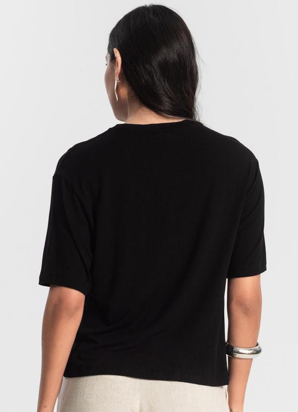 Rovitex - Blusa Feminina Over com Estampa e Glitter Preto 3