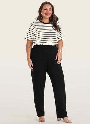 Secret Glam - Blusa Feminina Plus Size Gola Redonda Bege - SECRET GLAM