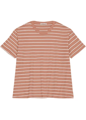 Secret Glam - Blusa Feminina Plus Size Gola Redonda Marrom - SECRET GLAM