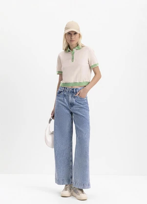 Essendi - Blusa Feminina Polo Retro em Piquet Natural - ESSENDI