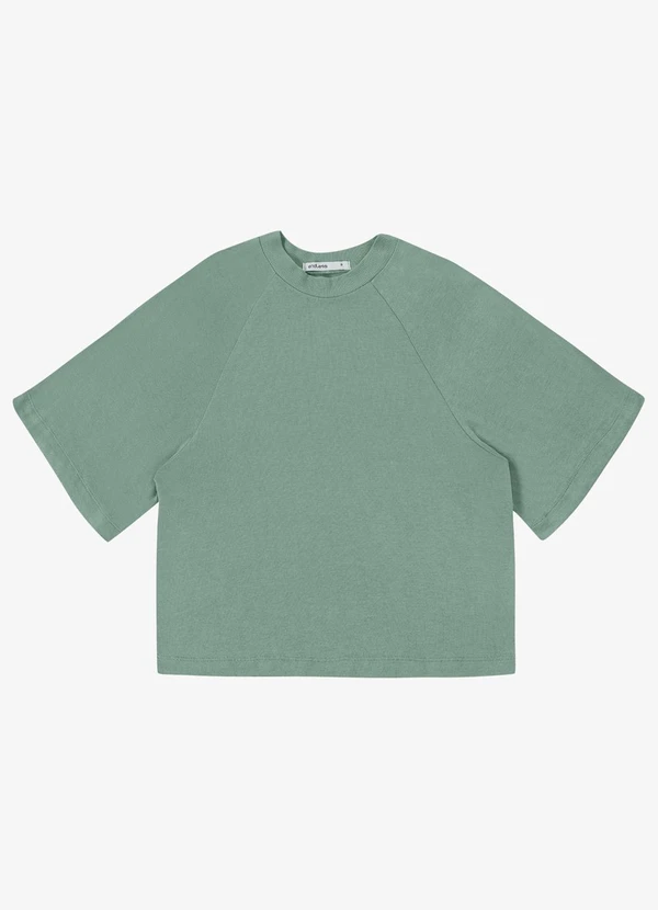 Endless - Blusa Feminina Raglan Viscotricot e Ribana Verde
