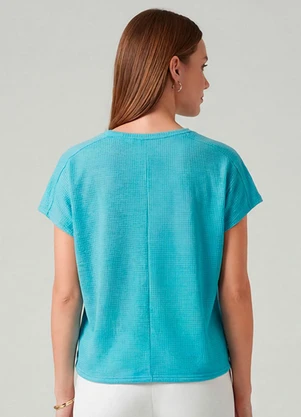 Infinita Cor - Blusa Feminina Recorte na Costa Azul - INFINITA COR