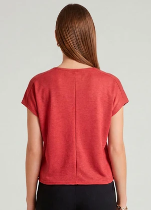Infinita Cor - Blusa Feminina Recorte na Costa Laranja - INFINITA COR