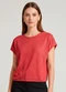 Infinita Cor - Blusa Feminina Recorte na Costa Azul - variação: Laranja