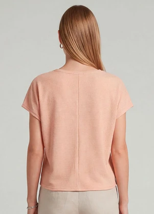 Infinita Cor - Blusa Feminina Recorte na Costa Rosa - INFINITA COR