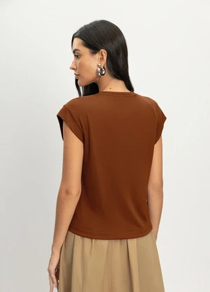 Essendi - Blusa Feminina Regata Marrom - ESSENDI