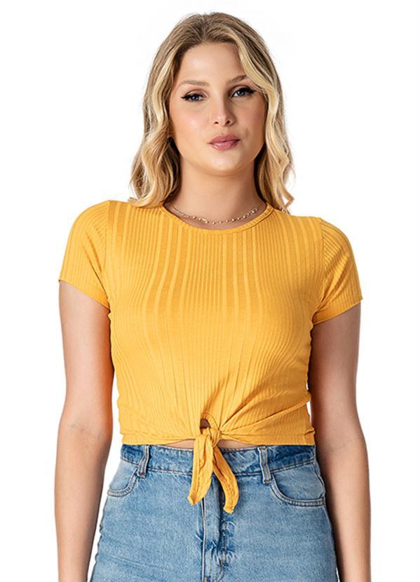 Select - Blusa Feminina Ribana Canelada Amarelo 1