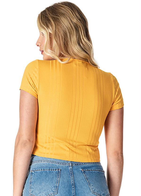Select - Blusa Feminina Ribana Canelada Amarelo 2