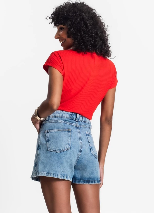 Rovitex - Blusa Feminina Ribana Canelada Básica Laranja 4