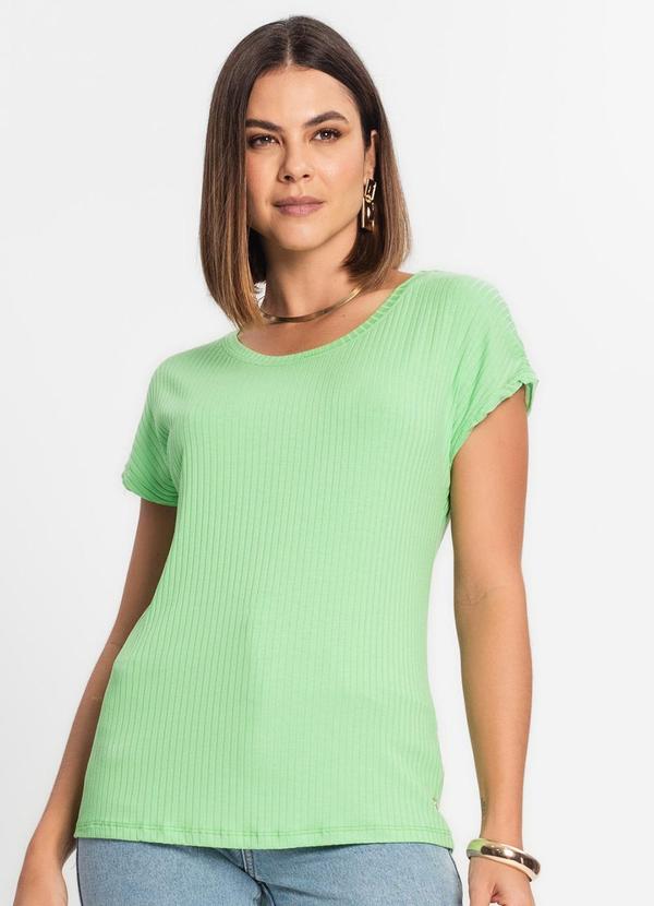Rovitex - Blusa Feminina Ribana Canelada Básica Verde 1
