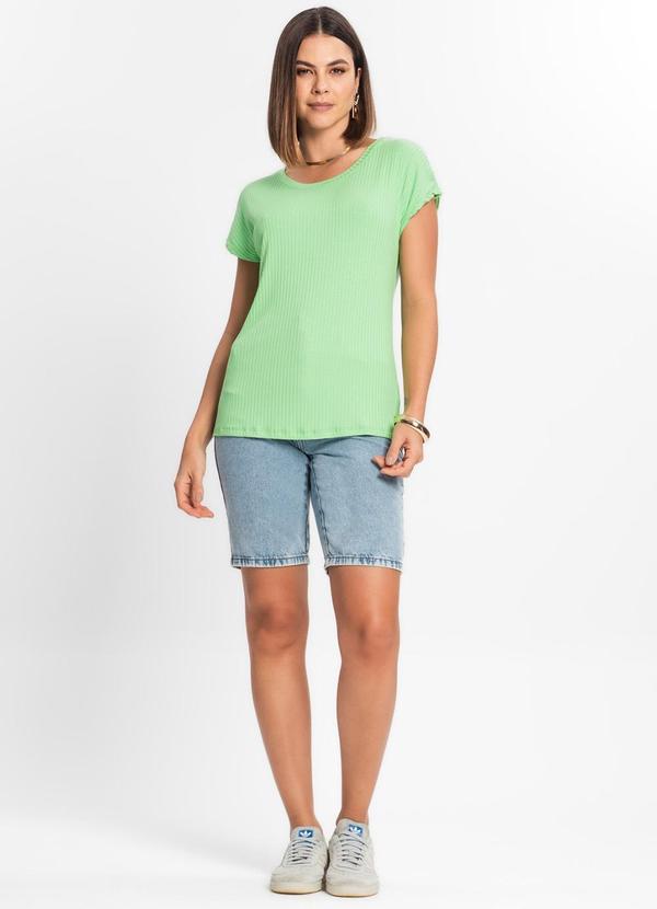 Rovitex - Blusa Feminina Ribana Canelada Básica Verde 2