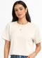 Infinita Cor - Blusa Feminina Ribana Canelada Vermelho - variação: Bege