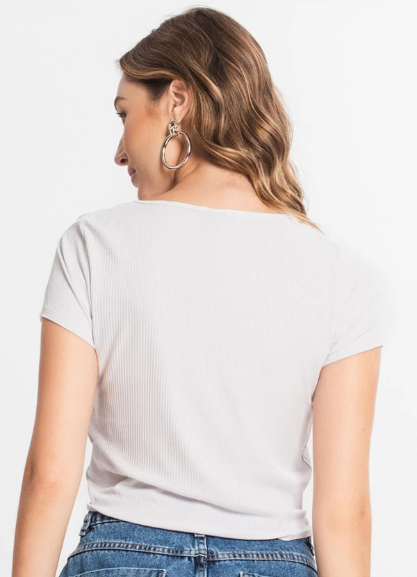 Select - Blusa Feminina Ribana Canelada Branco 2