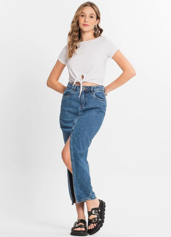 Select - Blusa Feminina Ribana Canelada Branco 3