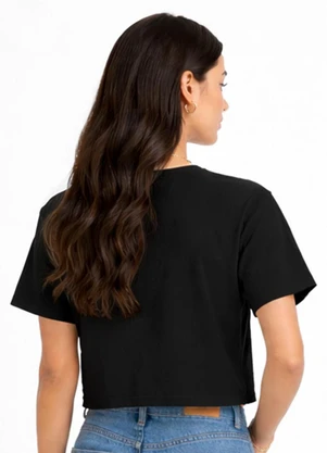 Infinita Cor - Blusa Feminina Ribana Canelada Preto - INFINITA COR