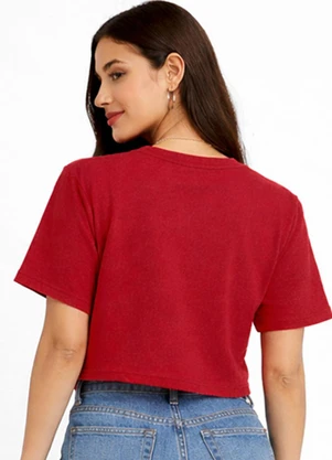 Infinita Cor - Blusa Feminina Ribana Canelada Vermelho - INFINITA COR