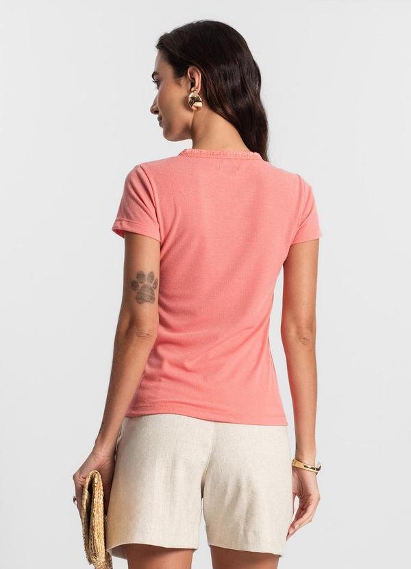 Rovitex - Blusa Feminina Ribana de Linho Laranja 2