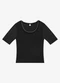 Rovitex - Blusa Feminina Ribana de Viscose Preto - variação: Preto