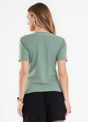 Rovitex - Blusa Feminina Ribana de Viscose Verde - ROVITEX