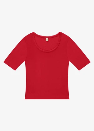 Rovitex - Blusa Feminina Ribana de Viscose Vermelho - ROVITEX