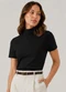 Infinita Cor - Blusa Feminina Ribana Gola Mais Alta Preto - variação: Preto