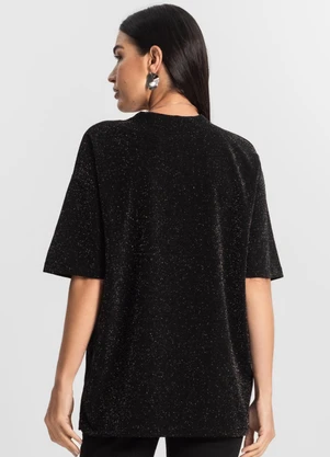 Rovitex - Blusa Feminina T-Shirt Over Preto - ROVITEX