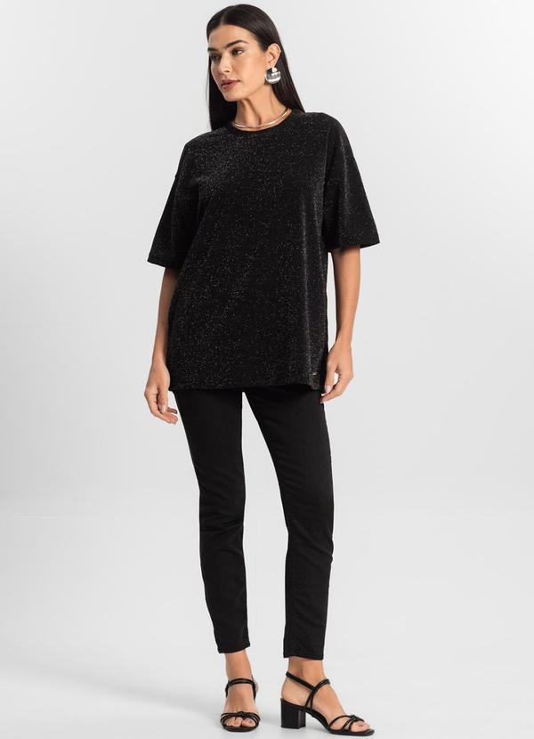 Rovitex - Blusa Feminina T-Shirt Over Preto 3