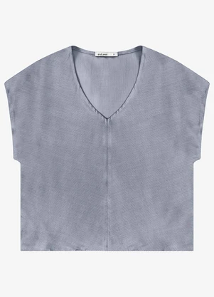 Endless - Blusa Feminina Tecido Viscose Lurex Decote Azul - ENDLESS