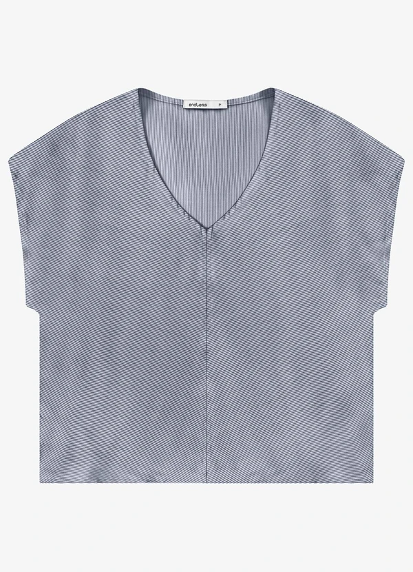 Endless - Blusa Feminina Tecido Viscose Lurex Decote Azul
