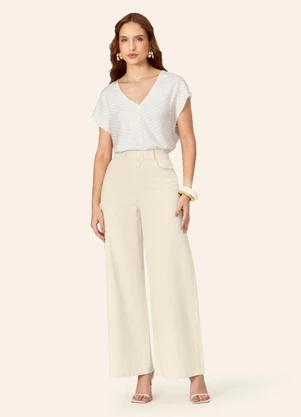 Endless - Blusa Feminina Tecido Viscose Lurex Decote Bege - ENDLESS
