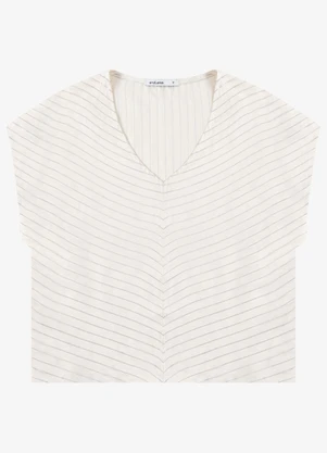 Endless - Blusa Feminina Tecido Viscose Lurex Decote Bege - ENDLESS