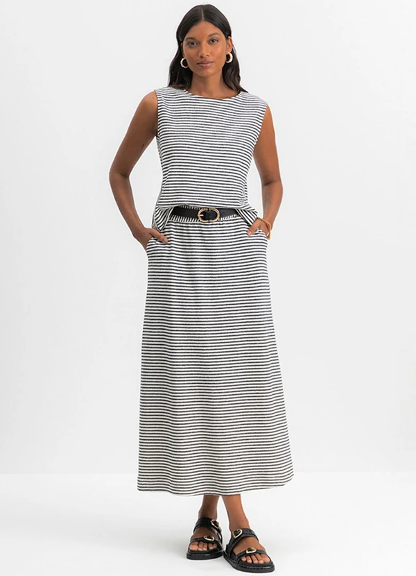 Essendi - Blusa Feminina Texturizada Listrada Natural 3