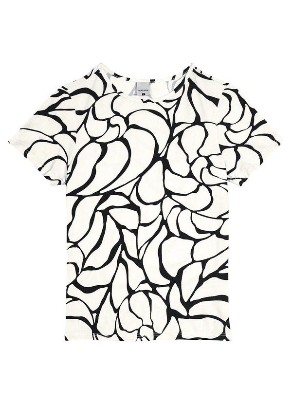 Malwee - Blusa Feminina Tradicional Abstrata Branco