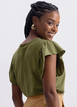 Essendi - Blusa Feminina Verde - ESSENDI