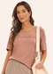 Rovitex - Blusa Feminina Vicotorcion Rosa - variação: Marrom