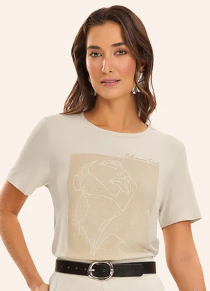 Rovitex - Blusa Feminina Visco Creponada Bege - ROVITEX