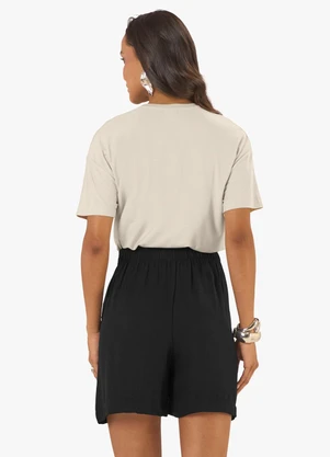 Rovitex - Blusa Feminina Visco Creponada Bege - ROVITEX